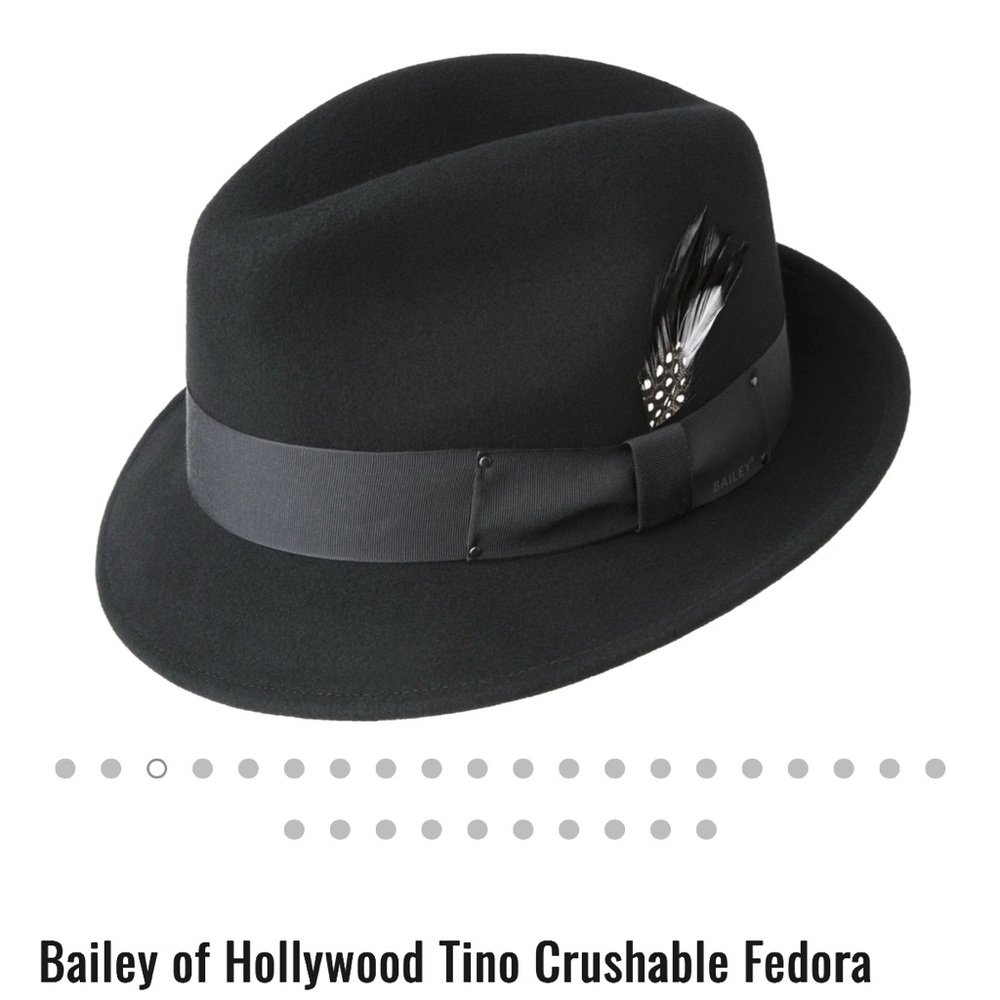 Bailey of Hollywood TINO wool men’s fedora XL (Black)